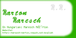 marton maresch business card